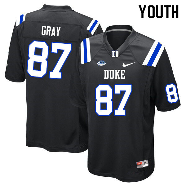 Youth #87 Noah Gray Duke Blue Devils College Football Jerseys Sale-Black